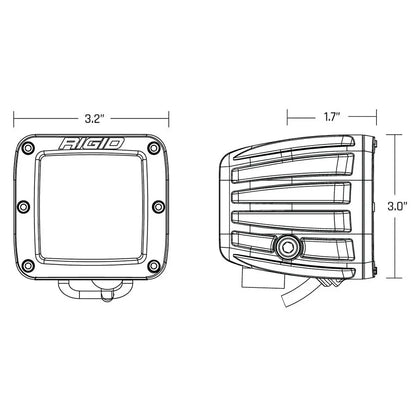 RIGID Industries D-Series LED SAE Fog Beam Lights - Yellow and White - Set of 2