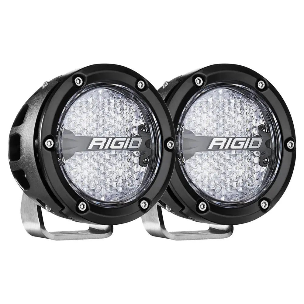 RIGID Industries 360-Series RGBW 4-Inch Offroad Lamp with Diffused Beam and RGBW Backlight Pods – Set of 2
