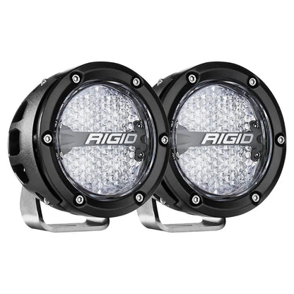 RIGID Industries 360-Series RGBW 4-Inch Offroad Lamp with Diffused Beam and RGBW Backlight Pods – Set of 2
