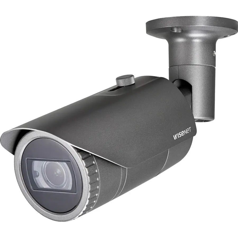 Wisenet QNO-7082R 4MP Network IR Bullet Camera - Dark Gray with 3.1x Optical Zoom and Night Vision