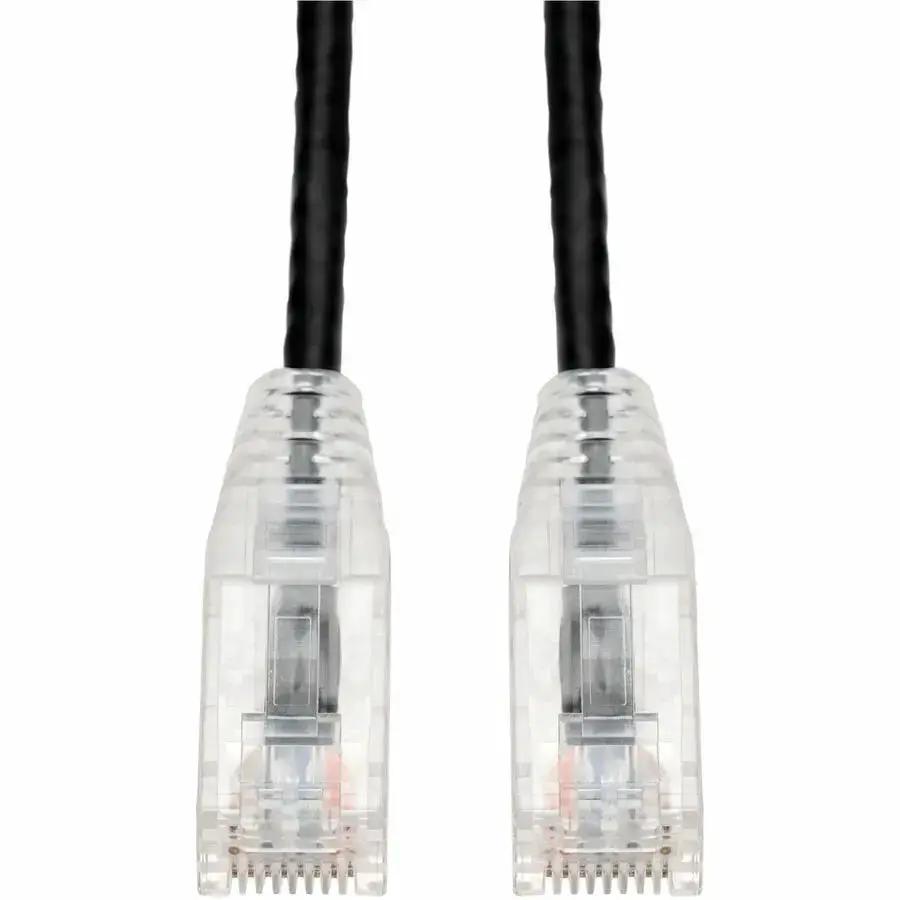 AddOn 3ft Black CAT 6A Slim PVC Ethernet Cable with Snagless Clear-Claw RJ-45 Male Connectors by ADDON