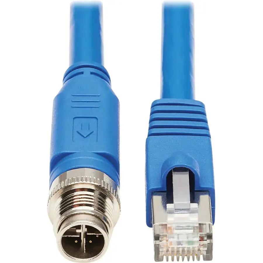 Eaton Tripp Lite Series M12 X-Code Cat6a 10G F/UTP Ethernet Cable with IP68 Rating, PoE Support, 3 M (9.8 ft.), Blue by Eaton Corporation