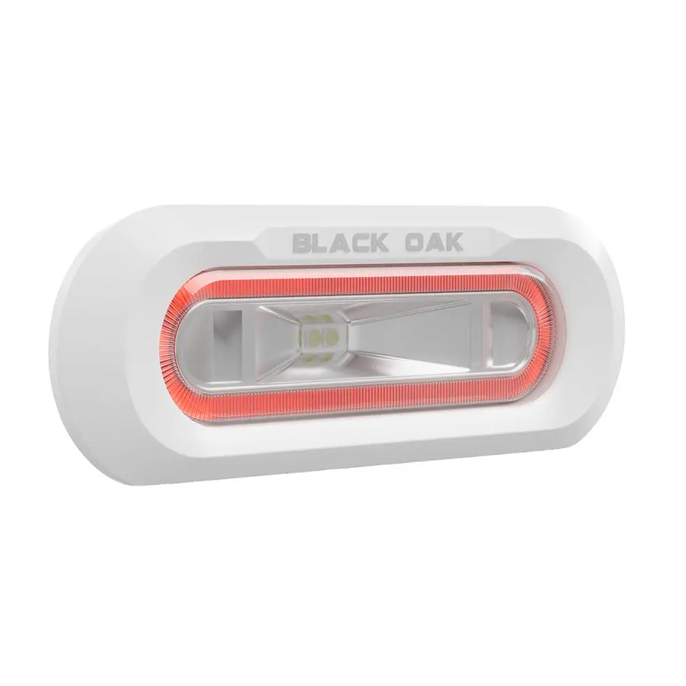 Black Oak LED MLPS-FR Low Profile Marine Spreader Light with Red LED and Flush Mount Design