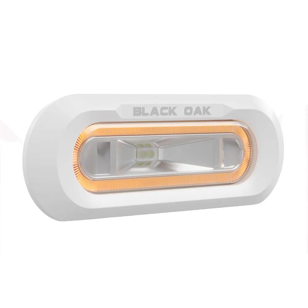 Black Oak LED MLPS-FA Low Pro Marine Spreader Light with Amber LED and Flush Mount Design