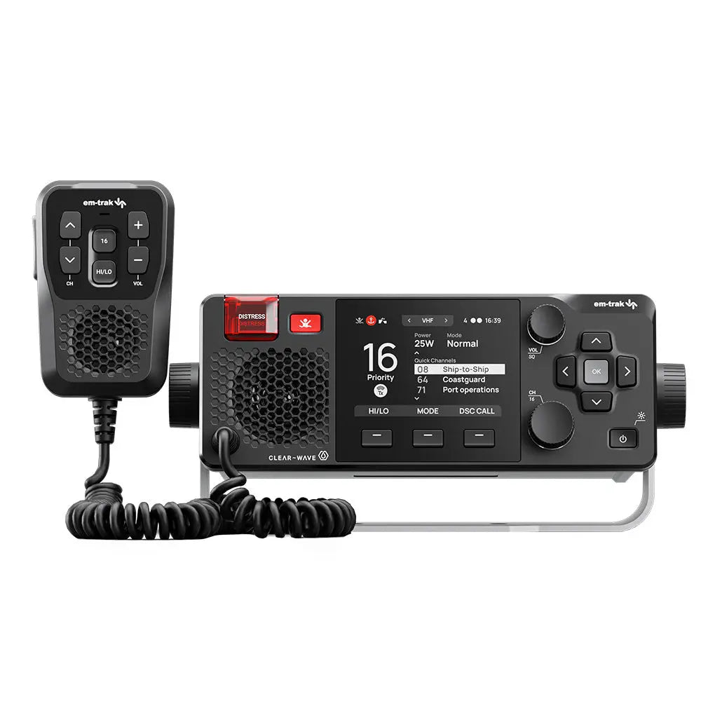 em-trak X100 VHF with Class B AIS Marine Radio for Safer Boating and Navigation