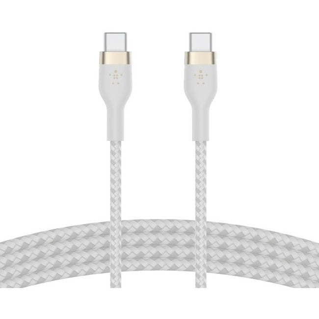 Belkin BoostCharge Pro Flex USB-C to USB-C Cable 60W, 6.6 ft., White, CAB011BT2MWH