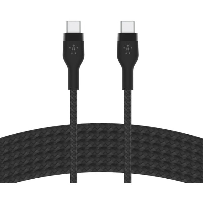 Belkin BoostCharge Pro Flex 60W USB-C to USB-C Cable - 3 Meters, Black, Braided Silicone for Fast Charging and Data Transfer