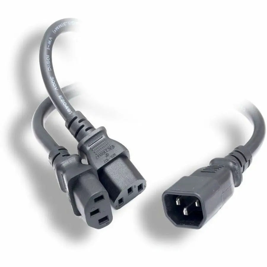 Monoprice Splitter Cord - 3 ft C14 to C13 Power Extension for Dual Device Connection