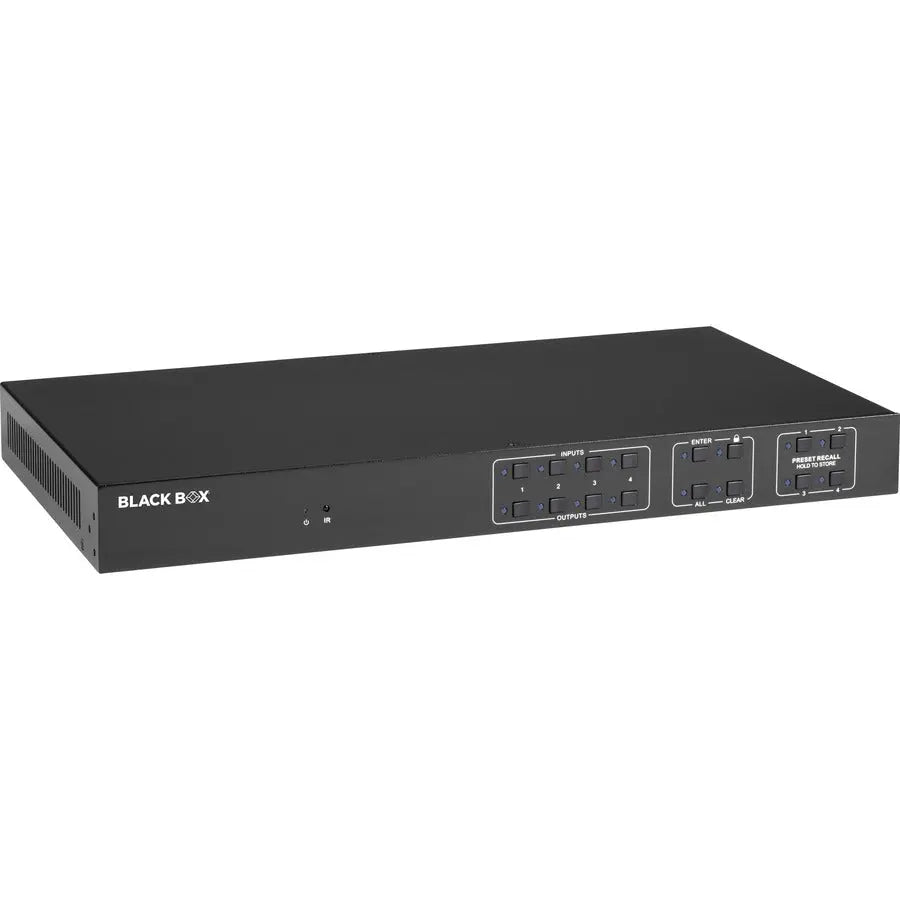 Black Box AVS-HDMI2-4X4-R2 Video Matrix Switcher - HDMI 2.0, 4x4 4K HDMI Switch with 8 HDMI Inputs and Outputs