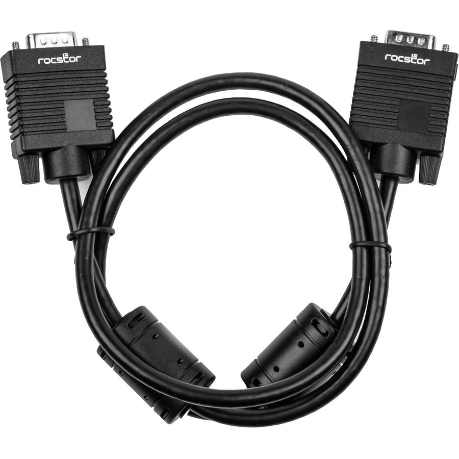 Rocstor Y10C267-B1 High Resolution VGA Monitor Cable - 3ft, Black