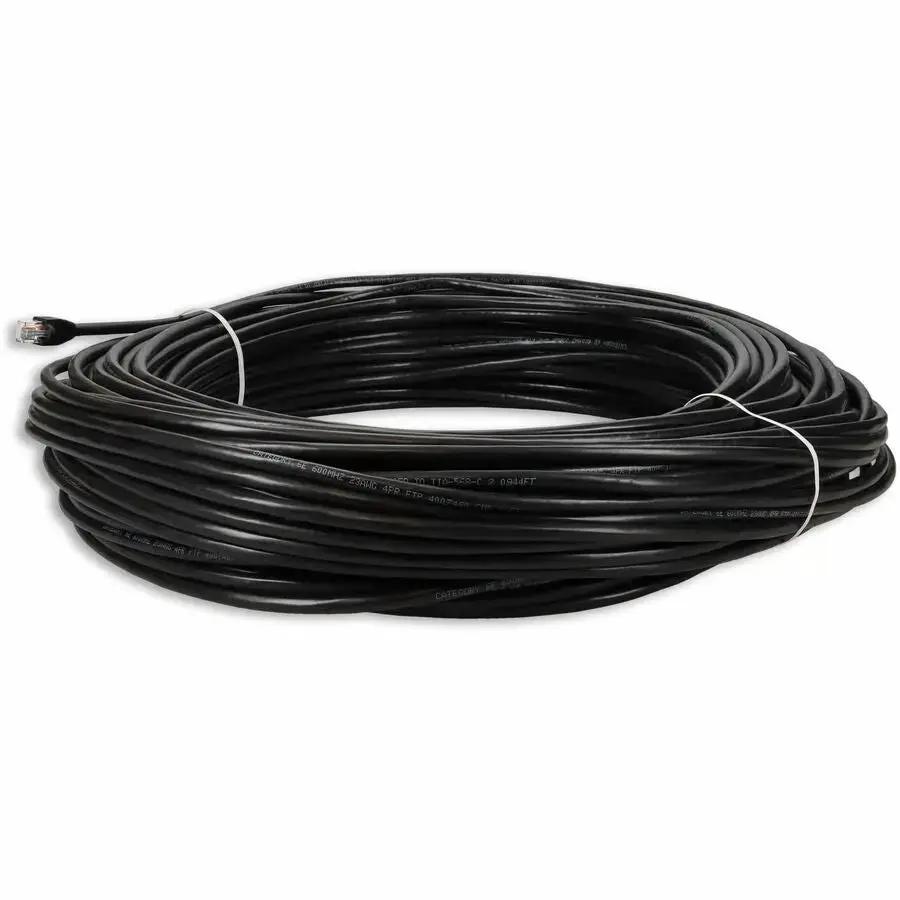 AddOn 200ft Black Cat6 Outdoor Ethernet Cable RJ-45 Male to Male, PVC Jacket for Reliable Data Transfer by AddOn