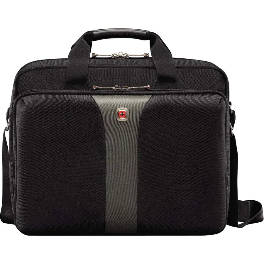 Wenger Legacy 16 Inch Double Gusset Computer Case - Black and Gray
