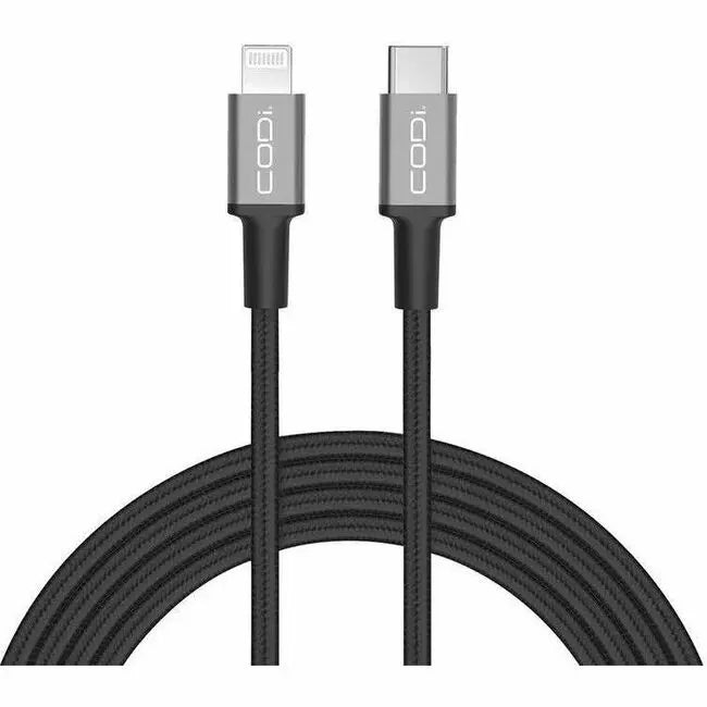 CODi 6ft Braided Nylon USB-C to Lightning Cable with MFI Certification