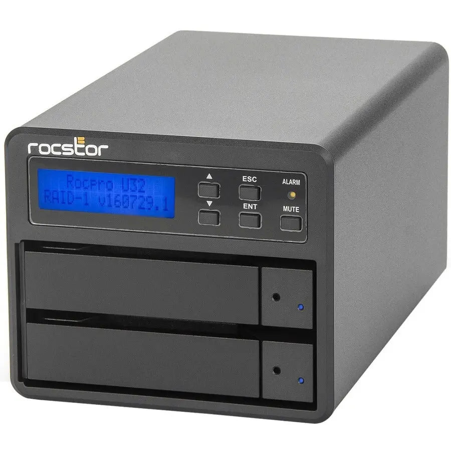 Rocstor Rocpro U33 USB Type-C Desktop RAID Storage - 36TB Capacity, Dual Bay Hot Swappable Drives