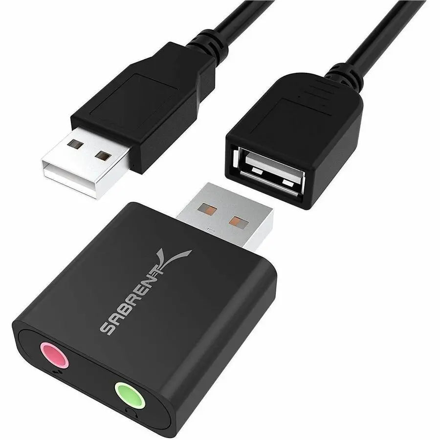 Sabrent AU-EMCB USB Aluminum External Stereo Sound Adapter – 3D Stereo, Plug & Play, No Drivers Needed