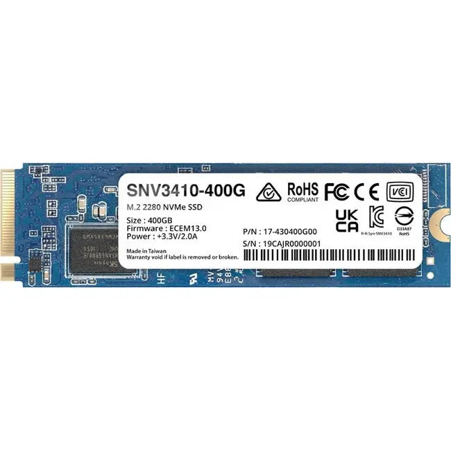 Synology SNV3410-400G M.2 NVMe SSD for High-Performance Caching and Data Storage