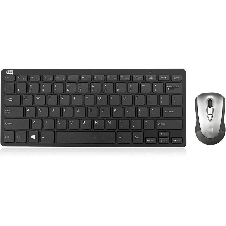 Adesso Air Mouse Mobile with Compact Keyboard WKB-5100CB – Wireless Presentation Remote and Desktop Mouse for Windows PCs