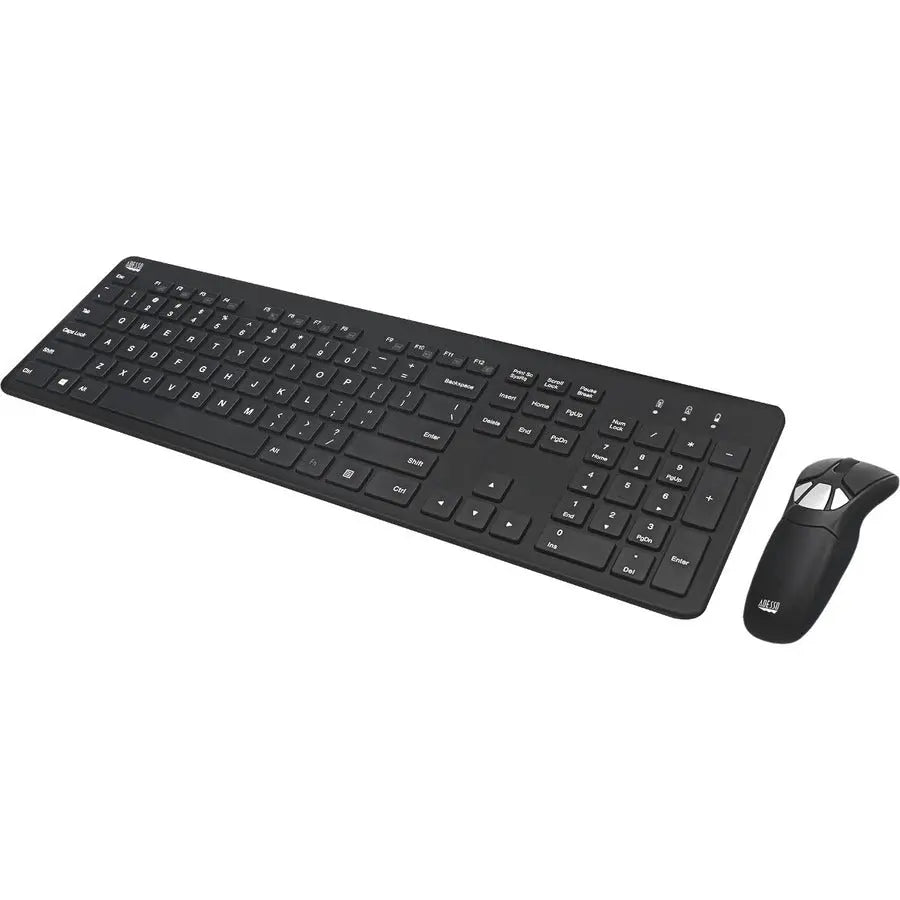 Adesso Air Mouse Go Plus with Full Size Keyboard - Wireless Presentation Remote and Desktop Mouse