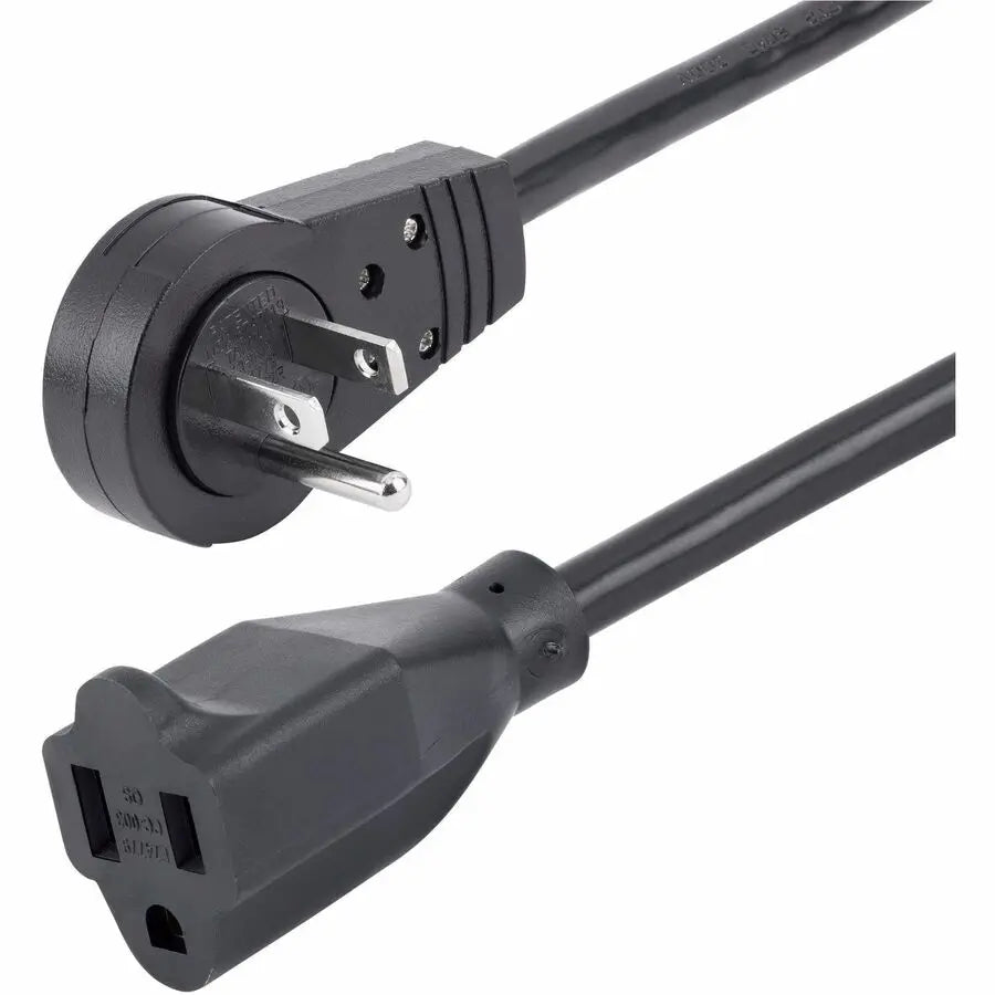 StarTech.com 3ft Power Extension Cord with Rotating Flat Plug - NEMA 5-15P to NEMA 5-15R, 16 AWG, UL Certified