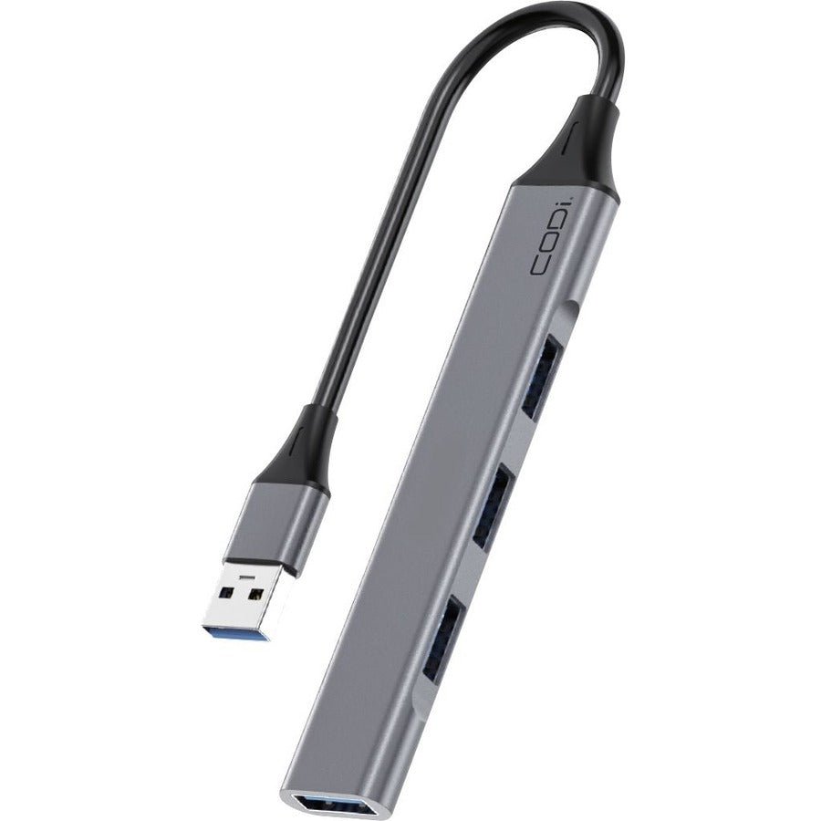 CODi A01113 USB-A 4-Port Hub with USB 3.0 and USB 2.0, Gray