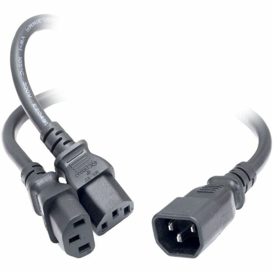 Monoprice Splitter Cord - 16 AWG C14 to C13 Power Extension Cable, 1.17 ft