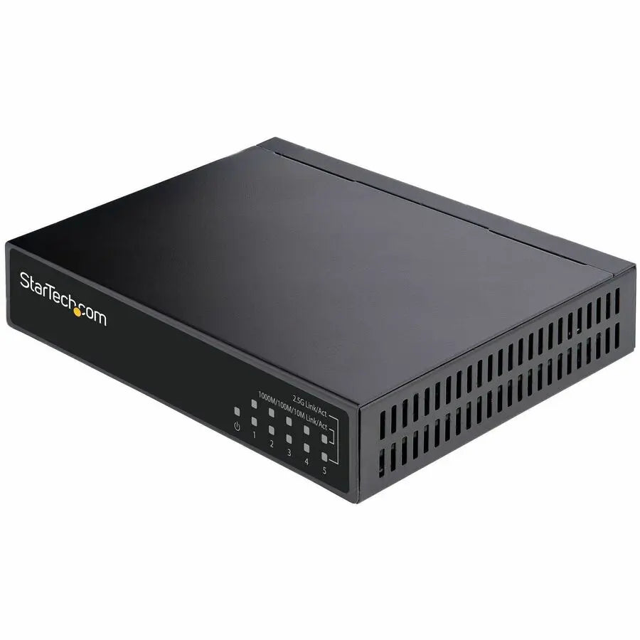 StarTech.com DS52000 Unmanaged 2.5G Ethernet Switch, 5 Ports, Metal Housing, Wall Mountable