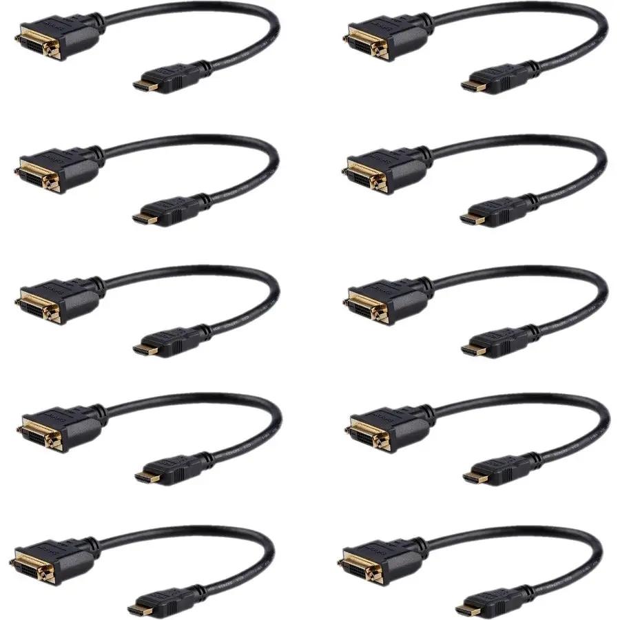 StarTech.com 8-inch HDMI to DVI Adapter - 10 Pack, HDMI Male to DVI-D Female, Supports 1920x1200 Resolution by StarTech.com