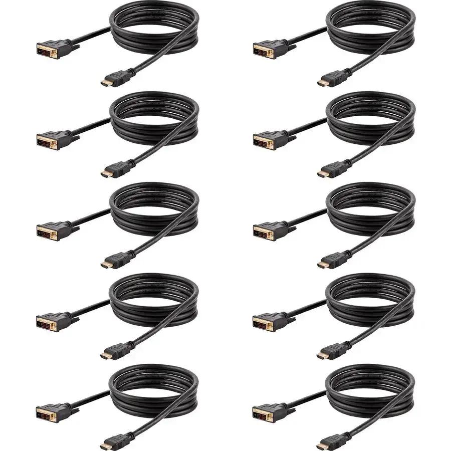StarTech.com 6ft HDMI to DVI Cable - DVI-D to HDMI Display Cable, 10 Pack, Black, Supports 1920x1200 Resolution by StarTech.com