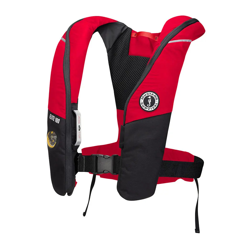 Mustang Survival Elite 190 Offshore Inflatable PFD - Red and Black