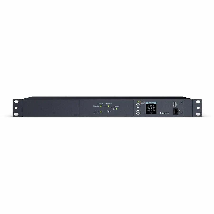 CyberPower PDU24002 Single Phase 100-120VAC 20A Metered ATS PDU for Data Centers and Network Closets