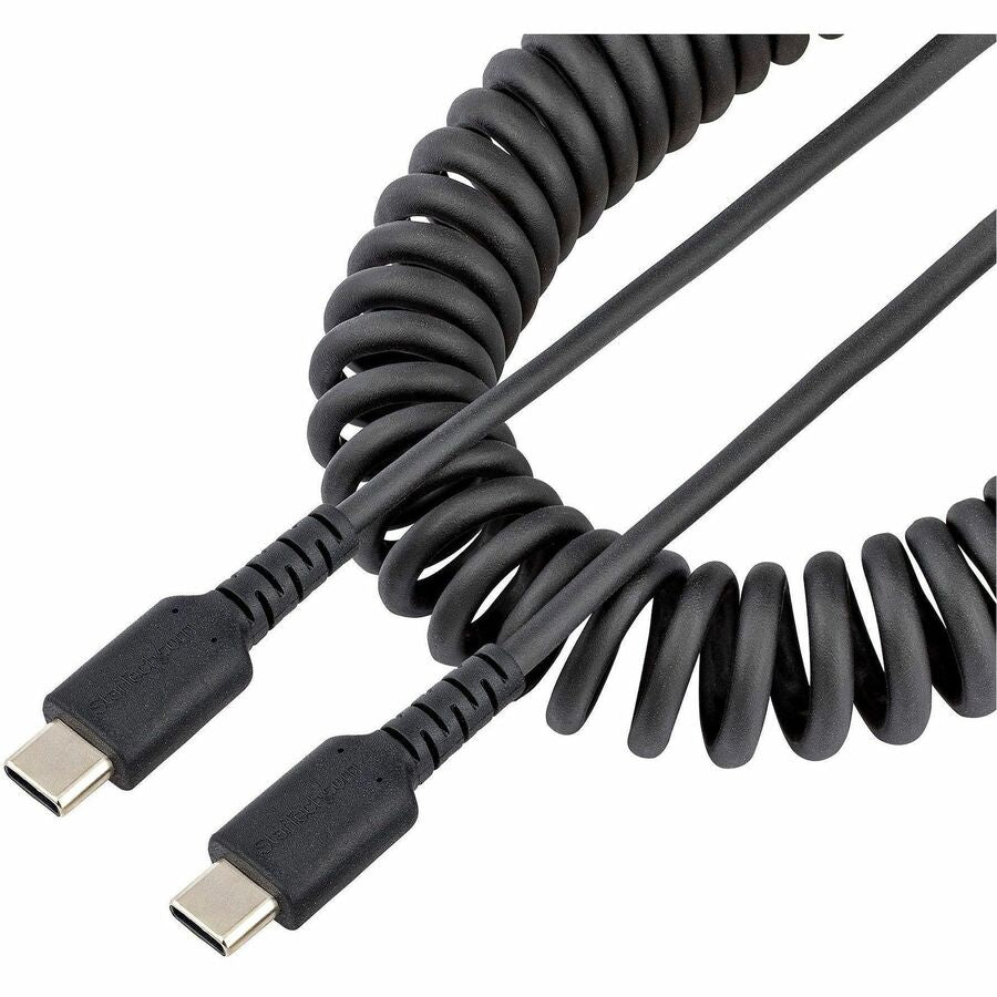 StarTech.com USB-C to USB-C Cable — 20-inch coiled fast charging and data transfer cord with rugged design