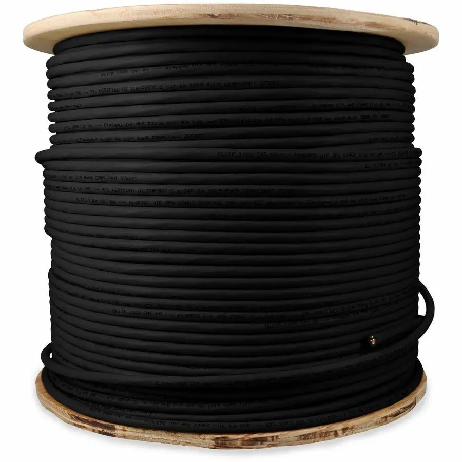 AddOn 1000ft Black Cat6A UTP PVC Copper Patch Cable - Unshielded Twisted Pair Ethernet Network Cable