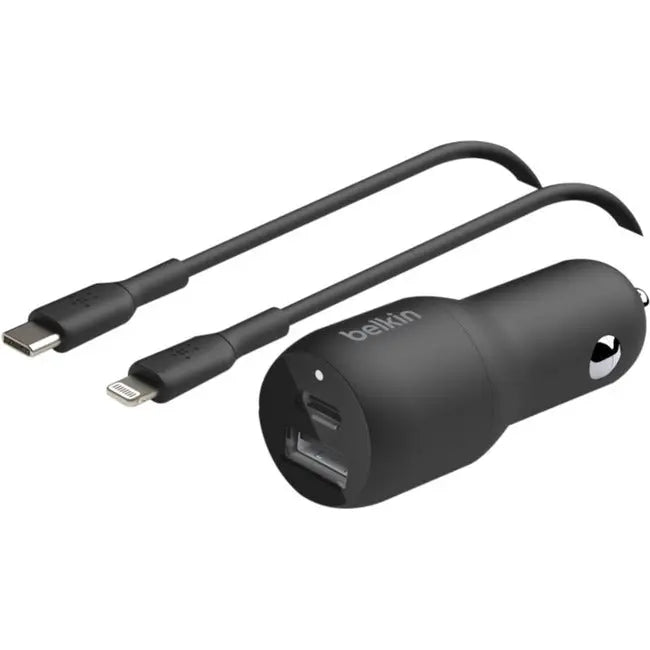 Belkin BoostCharge Dual Car Charger with PPS 37W – Fast Charging for Apple Devices including iPhone 13 and iPad Pro