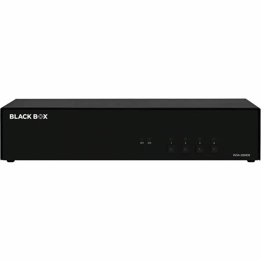 Black Box KVM Switch KVS4-2004DX – Secure 4-Port Dual-Monitor DVI-I KVM Switch with NIAP 4.0 Certification