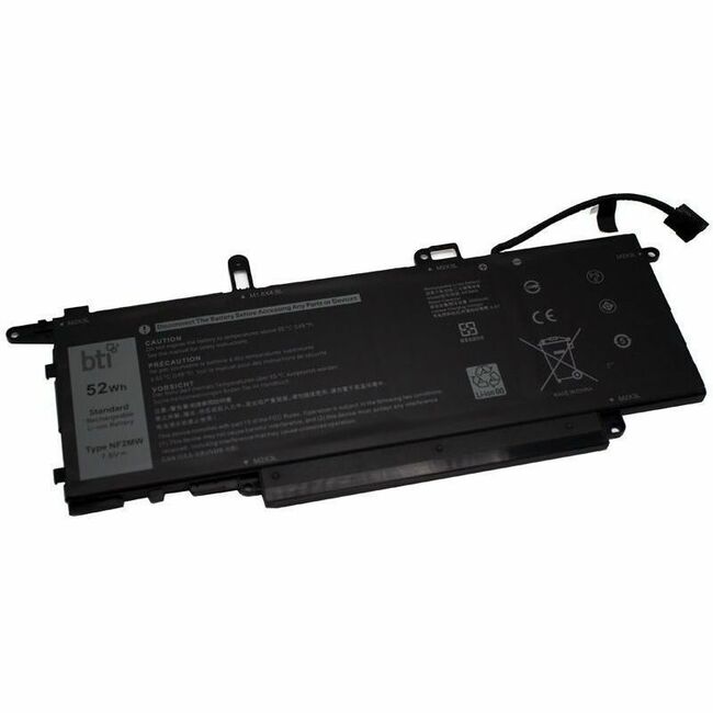Battery Technology Inc. NF2MW-BTI 7.6V 52Wh Lithium-Ion Notebook Battery for Dell Latitude 7400 2-in-1 and 9410 2-in-1
