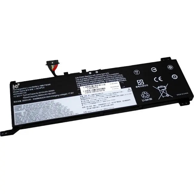 BTI L19M4PC0 Battery for Lenovo IdeaPad Y550-14 and Legion 5 Series – 60Wh, 4010mAh, 4-Cell Rechargeable Power Supply