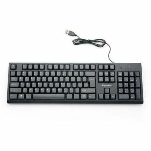 Verbatim Wired Keyboard (Part No. 70735) – Reliable USB Connection with Media Hot Keys and Adjustable Tilt