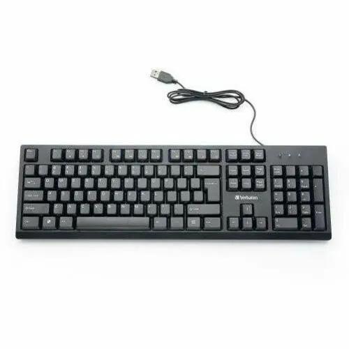 Verbatim Wired Keyboard (Part No. 70735) – Reliable USB Connection with Media Hot Keys and Adjustable Tilt by VERBATIM CORPORATION