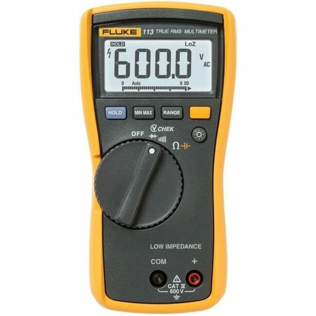 Fluke 113 Digital Multimeter – Portable CAT IV 600 V Test Tool with Backlit Display