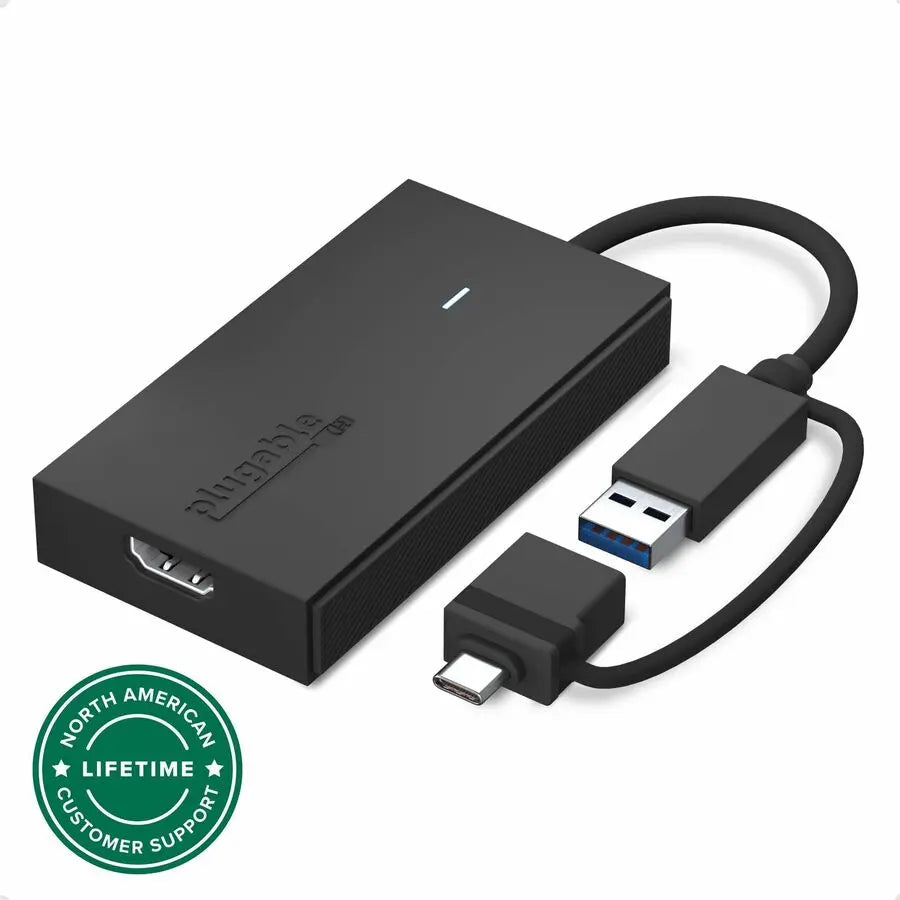 Plugable UGA-HDMI-S USB-C and USB 3.0 to HDMI Adapter for Multi-Monitor Setup