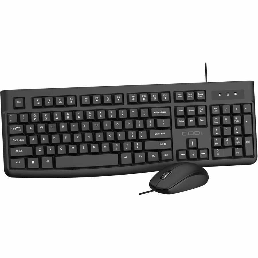 CODi Wired USB-A Keyboard and Mouse Combo, 1200 DPI Optical Mouse, AK0000057