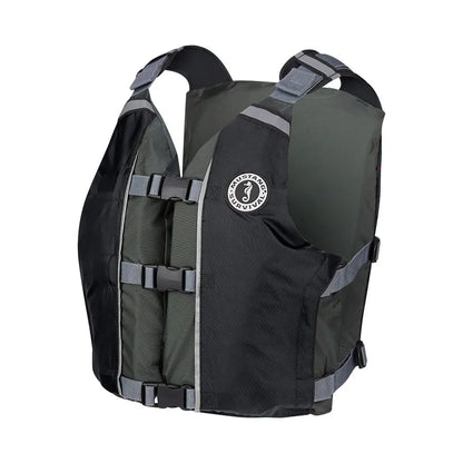 Mustang Survival APF Foam Vest - Universal Fit Black and Grey PFD for Boating and Watersports