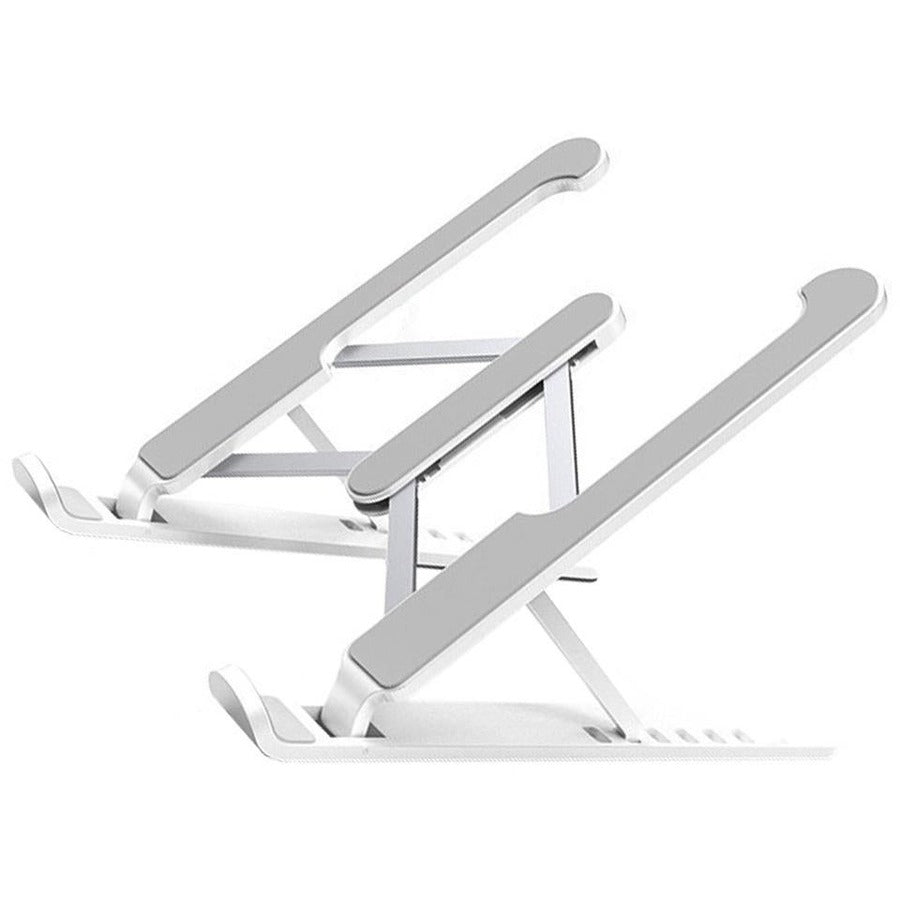 4XEM Adjustable Travel Laptop Stand - Wide Silver with Travel Bag and Adjustable Angles