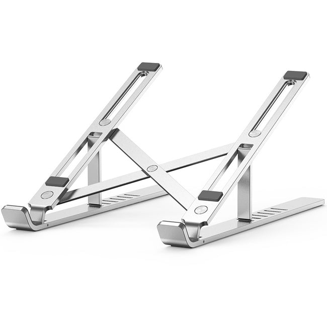 4XEM Two Prong Adjustable Laptop Stand - Travel Friendly Silver Notebook Support
