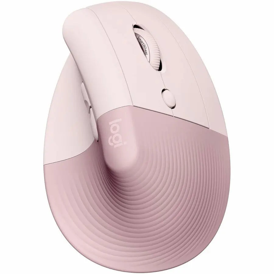 Logitech Lift Vertical Ergonomic Mouse, Wireless, Bluetooth or Logi Bolt USB receiver, Quiet clicks, 4 buttons, Rose