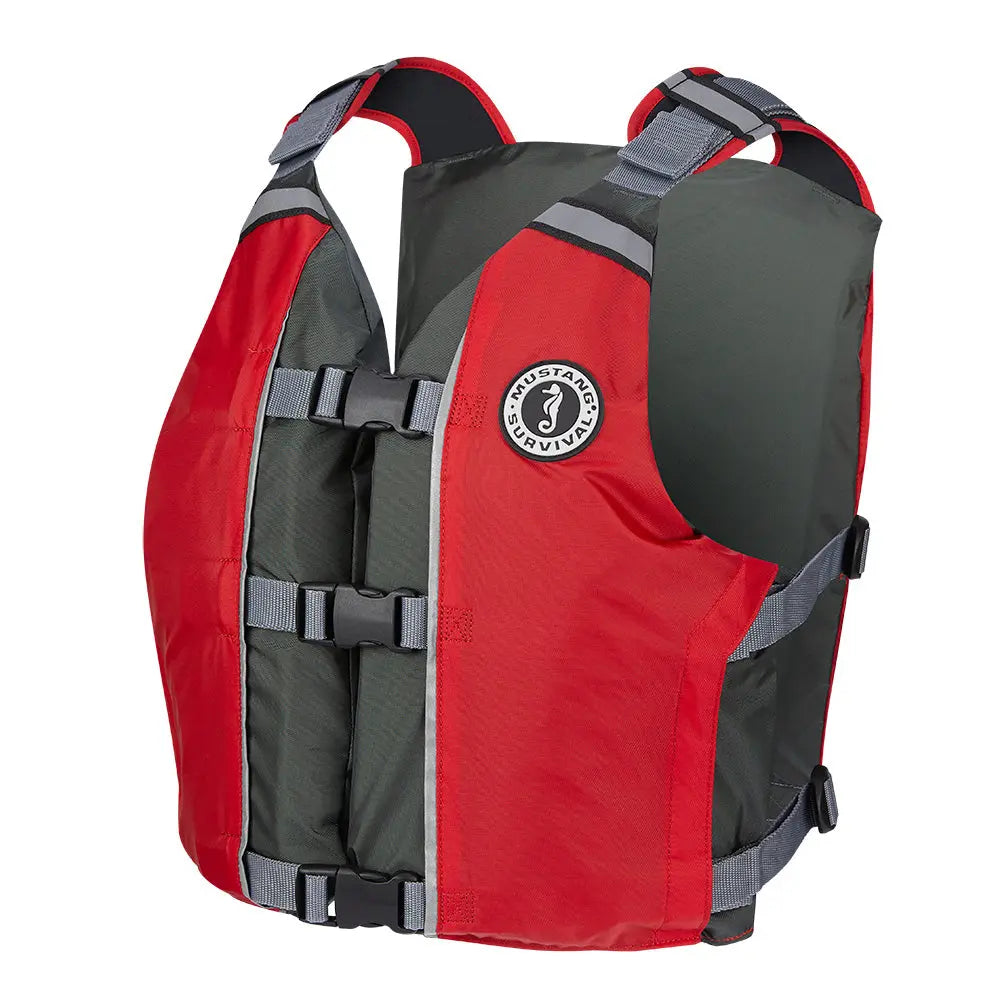 Mustang Survival APF Foam Vest - Universal Red/Grey PFD with Adjustable Fit and Breathability