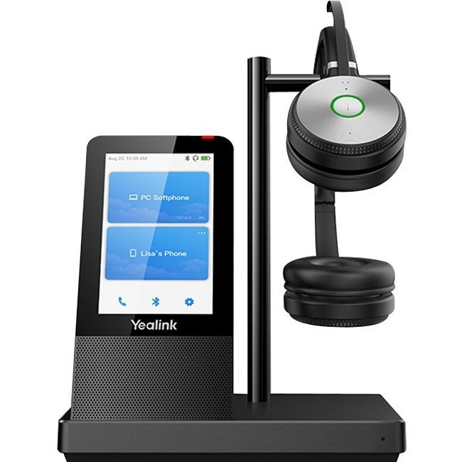 Yealink WH66 DECT Wireless UC Headset with Touchscreen Base, USB Hub and Qi Charger - 1308008