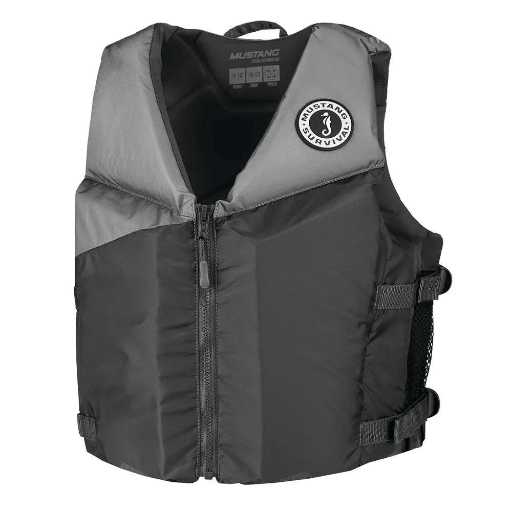 Mustang Survival Young Adult REV Foam Vest - Grey, Light Grey & Fluorescent Yellow, Universal Fit