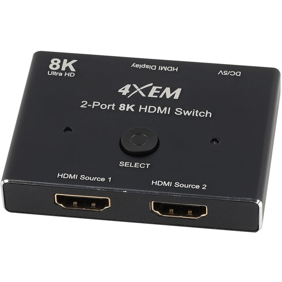 4XEM 8K 2-Port HDMI Switch with Manual Control and 8K Support