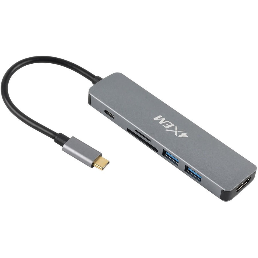 4XEM USB-C 6-in-1 Multiport Adapter Docking Station with 4K HDMI, USB 3.0, SD Card Reader and Power Delivery (Part #4XHB03)